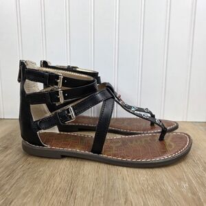 🆕️Sam Edelman Black Strappy Gladiator Sandals with Buckle Detail